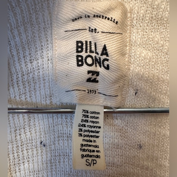 Billabong Beach Bliss Sweater with Hood Womens Size S/P White Cap Black Flecks - Picture 4 of 12